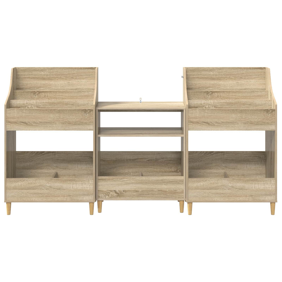 Media Planken Set 3 st Sonoma Eiken 212 x 46 x 112 cm