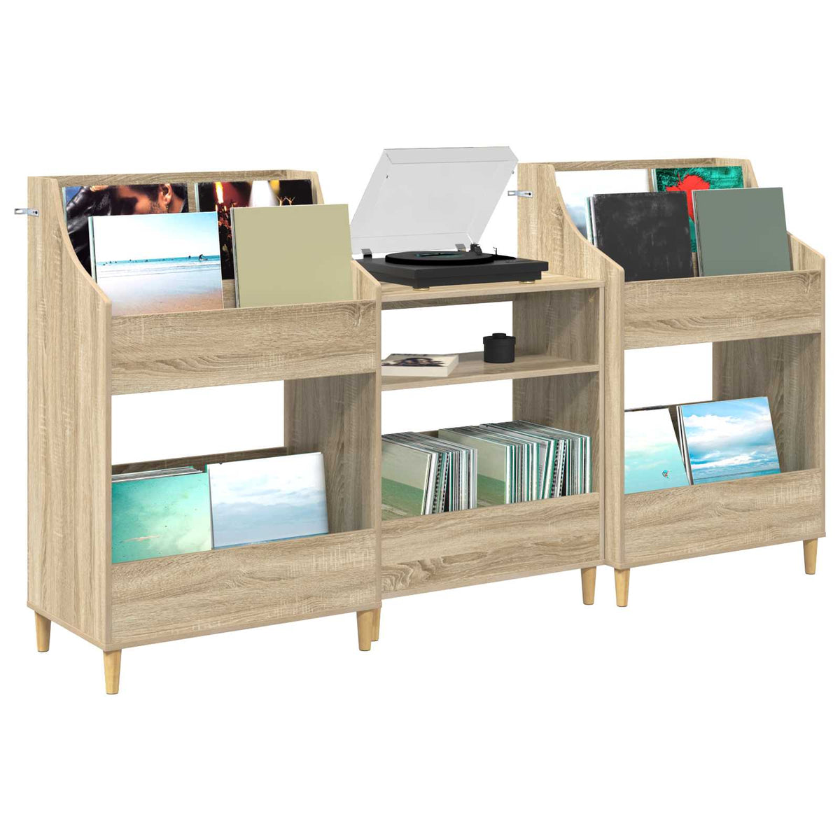 Media Planken Set 3 st Sonoma Eiken 212 x 46 x 112 cm