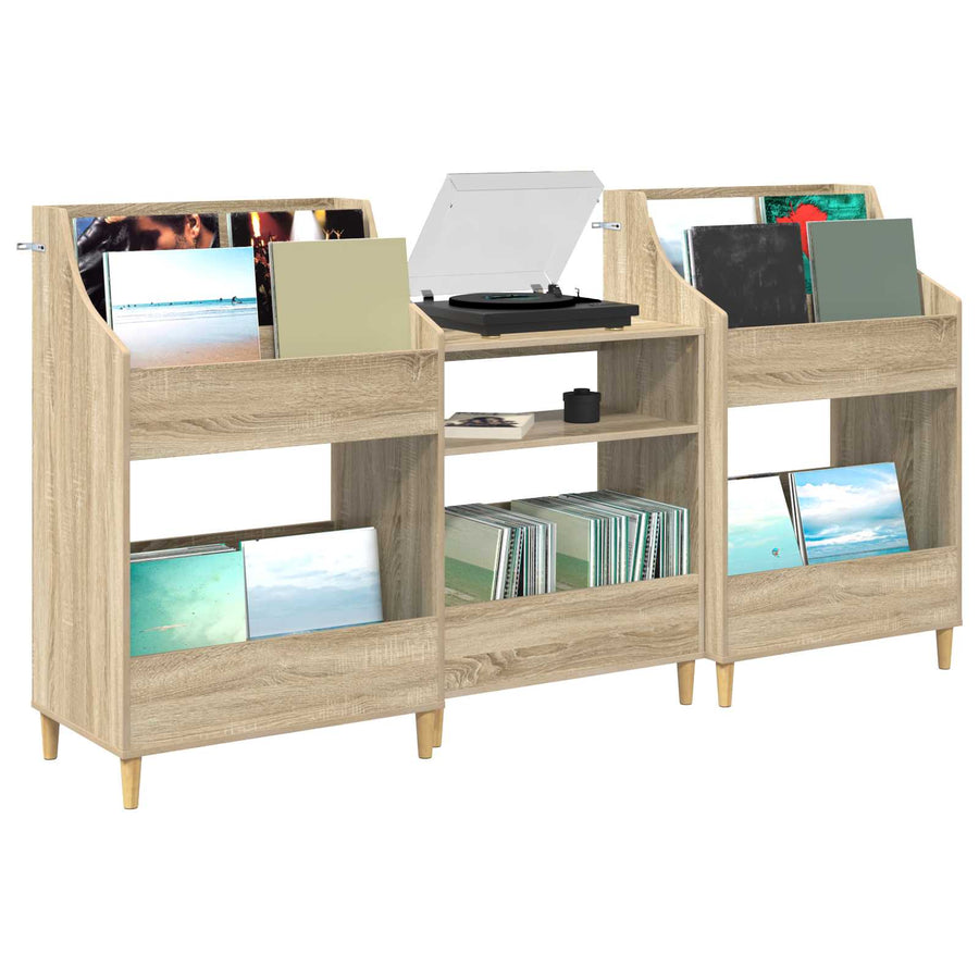 Media Planken Set 3 st Sonoma Eiken 212 x 46 x 112 cm