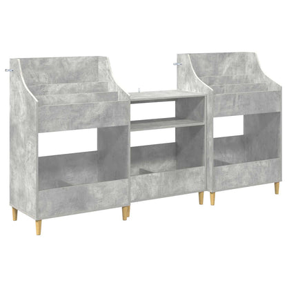 Media Planken Set 3 st Betongrijs 212 x 46 x 112 cm