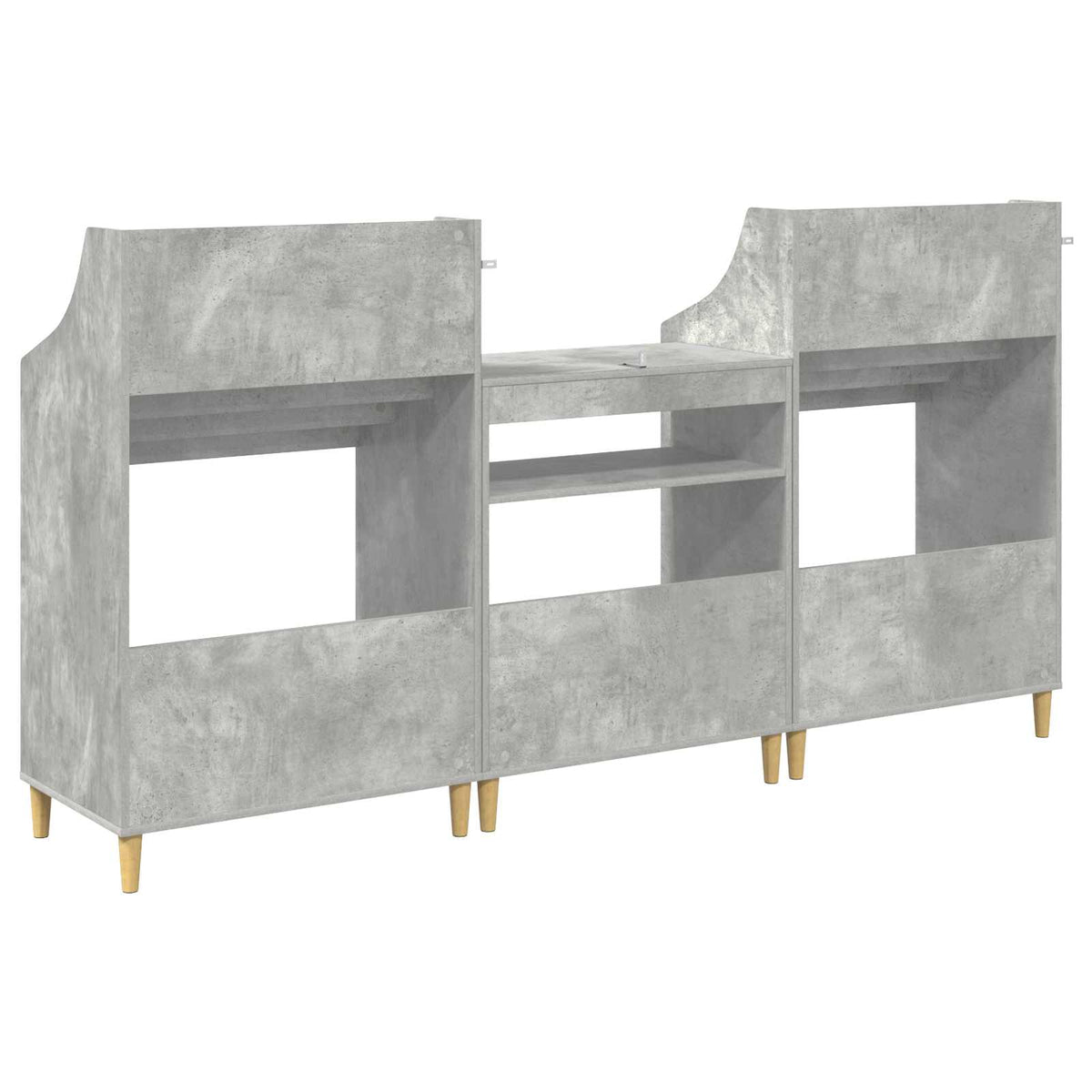 Media Planken Set 3 st Betongrijs 212 x 46 x 112 cm