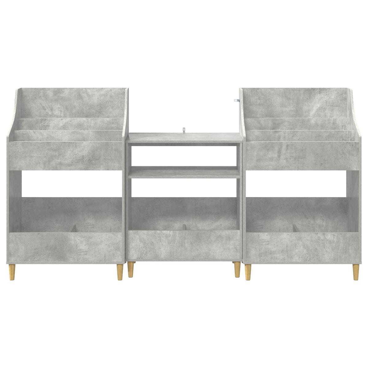 Media Planken Set 3 st Betongrijs 212 x 46 x 112 cm