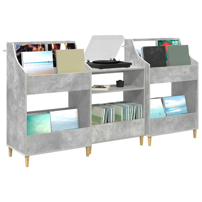 Media Planken Set 3 st Betongrijs 212 x 46 x 112 cm