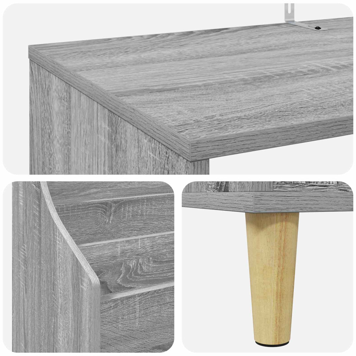 Media Planken Set 3 st Grijs Sonoma 212 x 46 x 112 cm