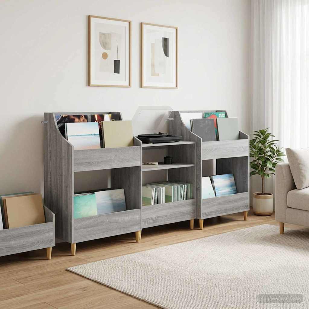 Media Planken Set 3 st Grijs Sonoma 212 x 46 x 112 cm
