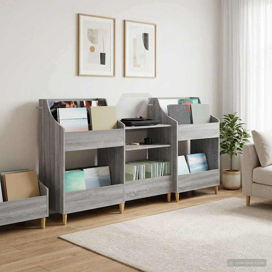 Media Planken Set 3 st Grijs Sonoma 212 x 46 x 112 cm