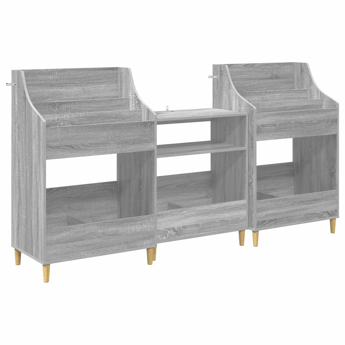 Media Planken Set 3 st Grijs Sonoma 212 x 46 x 112 cm