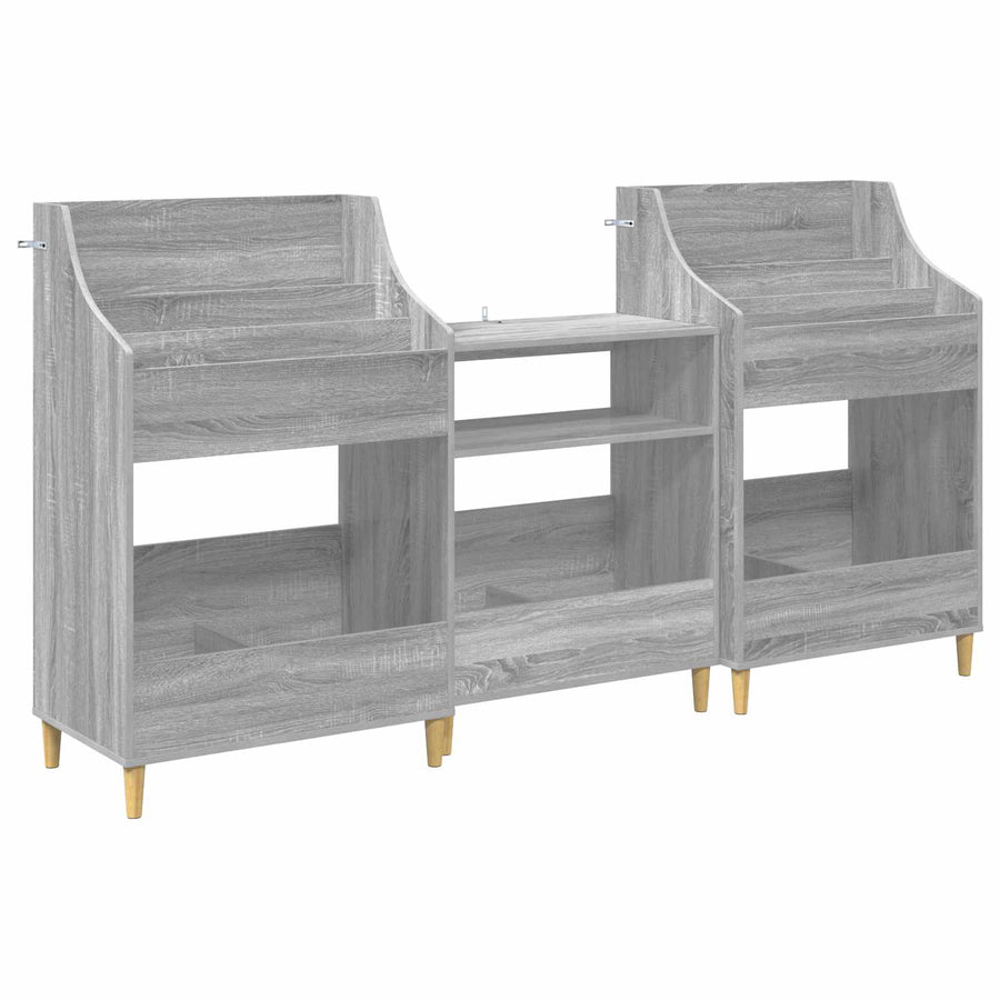 Media Planken Set 3 st Grijs Sonoma 212 x 46 x 112 cm