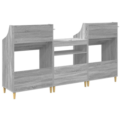 Media Planken Set 3 st Grijs Sonoma 212 x 46 x 112 cm
