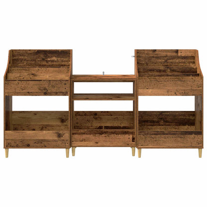 Media Planken Set 3 st Oud hout 212 x 46 x 112 cm Bewerkt hout