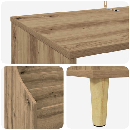 Media Planken Set 3 st Artisanaal eiken 212 x 46 x 112 cm