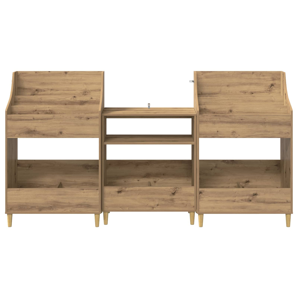 Media Planken Set 3 st Artisanaal eiken 212 x 46 x 112 cm