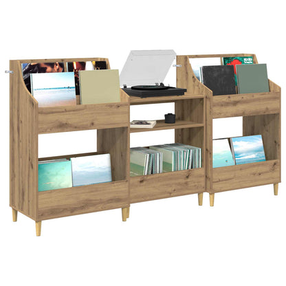 Media Planken Set 3 st Artisanaal eiken 212 x 46 x 112 cm