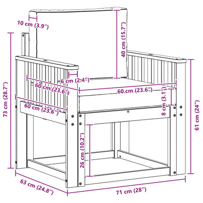 Tuinbank Massief Acaciahout en Polyester Naturel