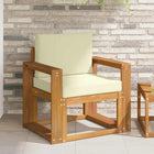 Bankenset massief acaciahout polyester bruin