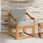 Bankenset massief acaciahout polyester grijs