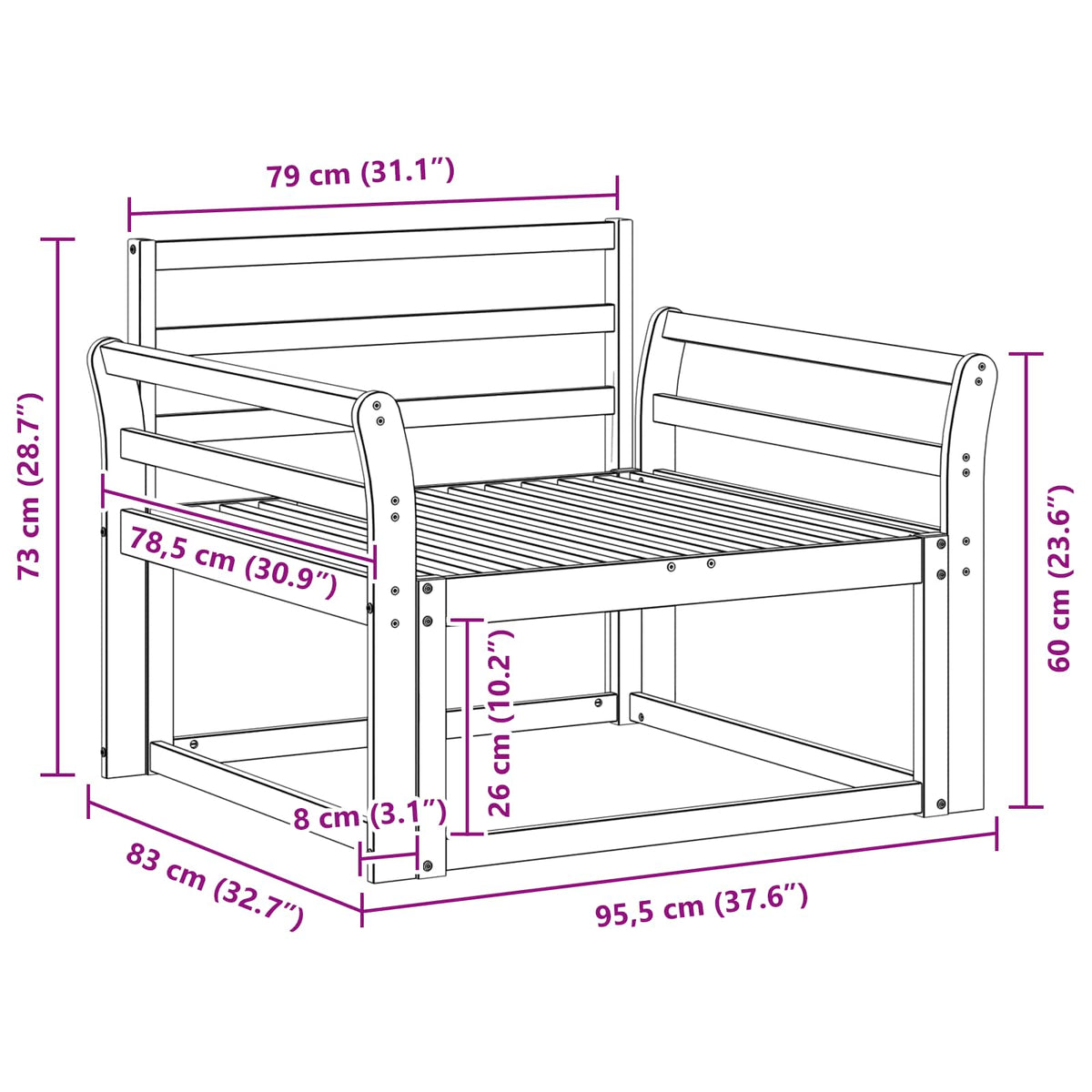 Buiten Midden Sofa Naturel