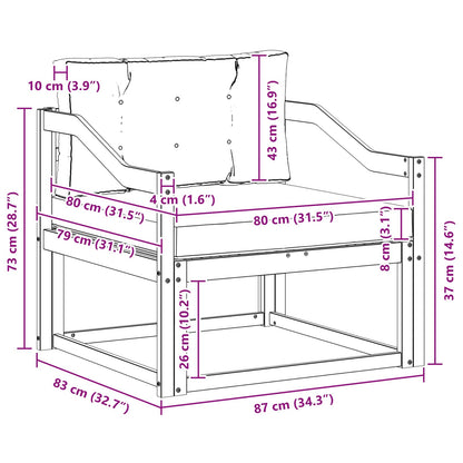 Buiten Midden Sofa Naturel Hellend