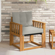 Modulaire tuinbank massief acaciahout textilene grijs