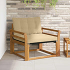 Outdoor bench set Solid Acacia Wood and Textilene Natural
