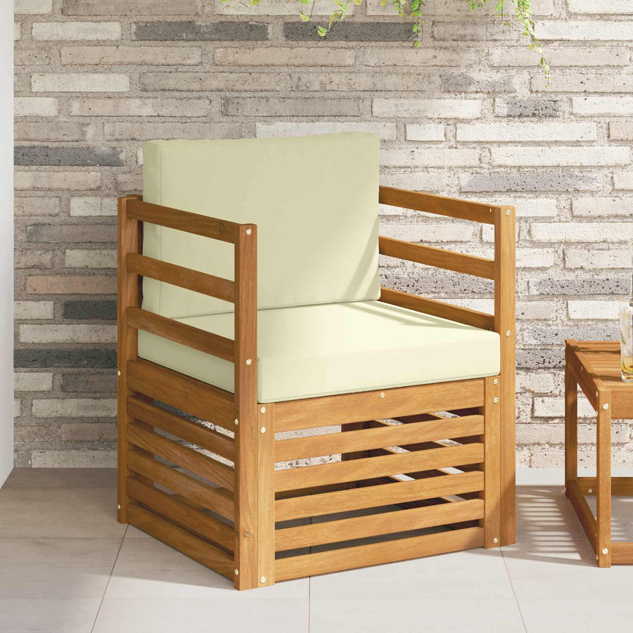 Buiten bankenset met kussen Naturel 67 x 63 x 73 cm