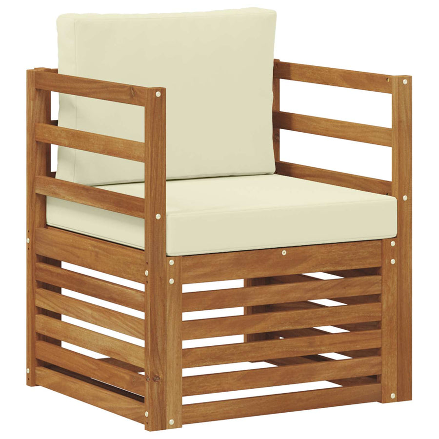 Buiten bankenset met kussen Naturel 67 x 63 x 73 cm