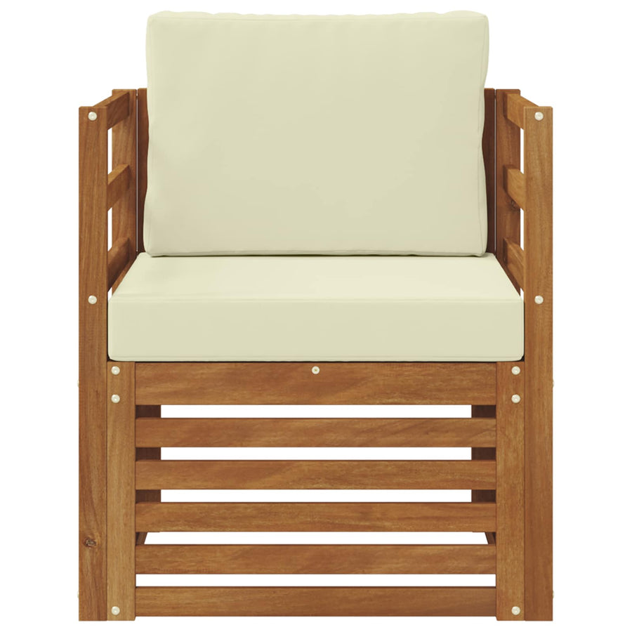 Buiten bankenset met kussen Naturel 67 x 63 x 73 cm