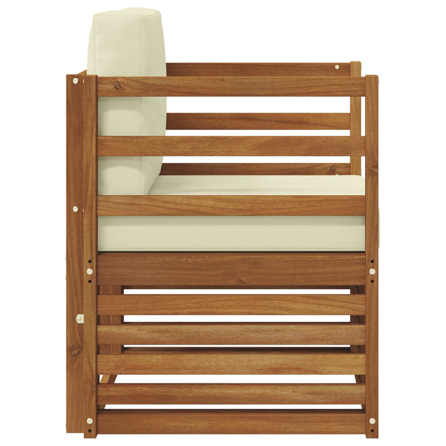 Buiten bankenset met kussen Naturel 67 x 63 x 73 cm