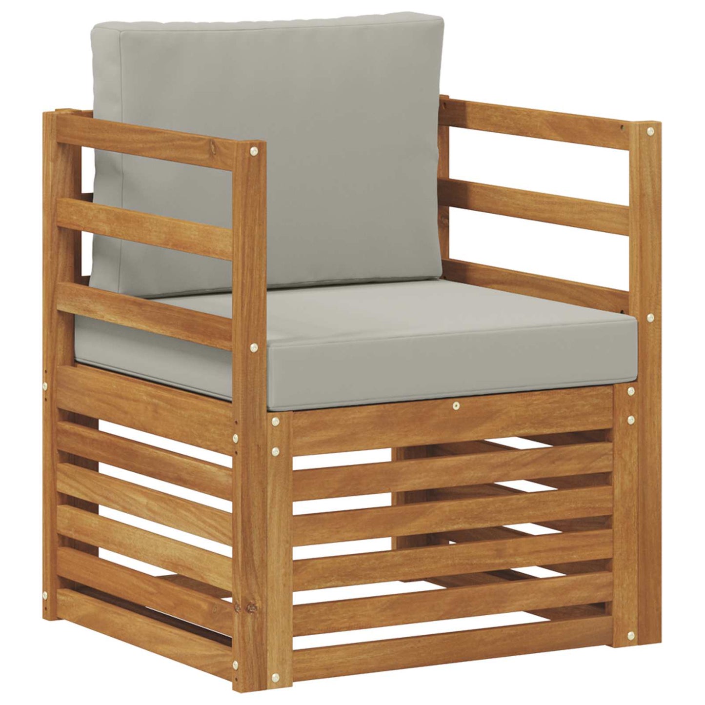 Buiten bankenset met kussen Naturel 67 x 63 x 73 cm