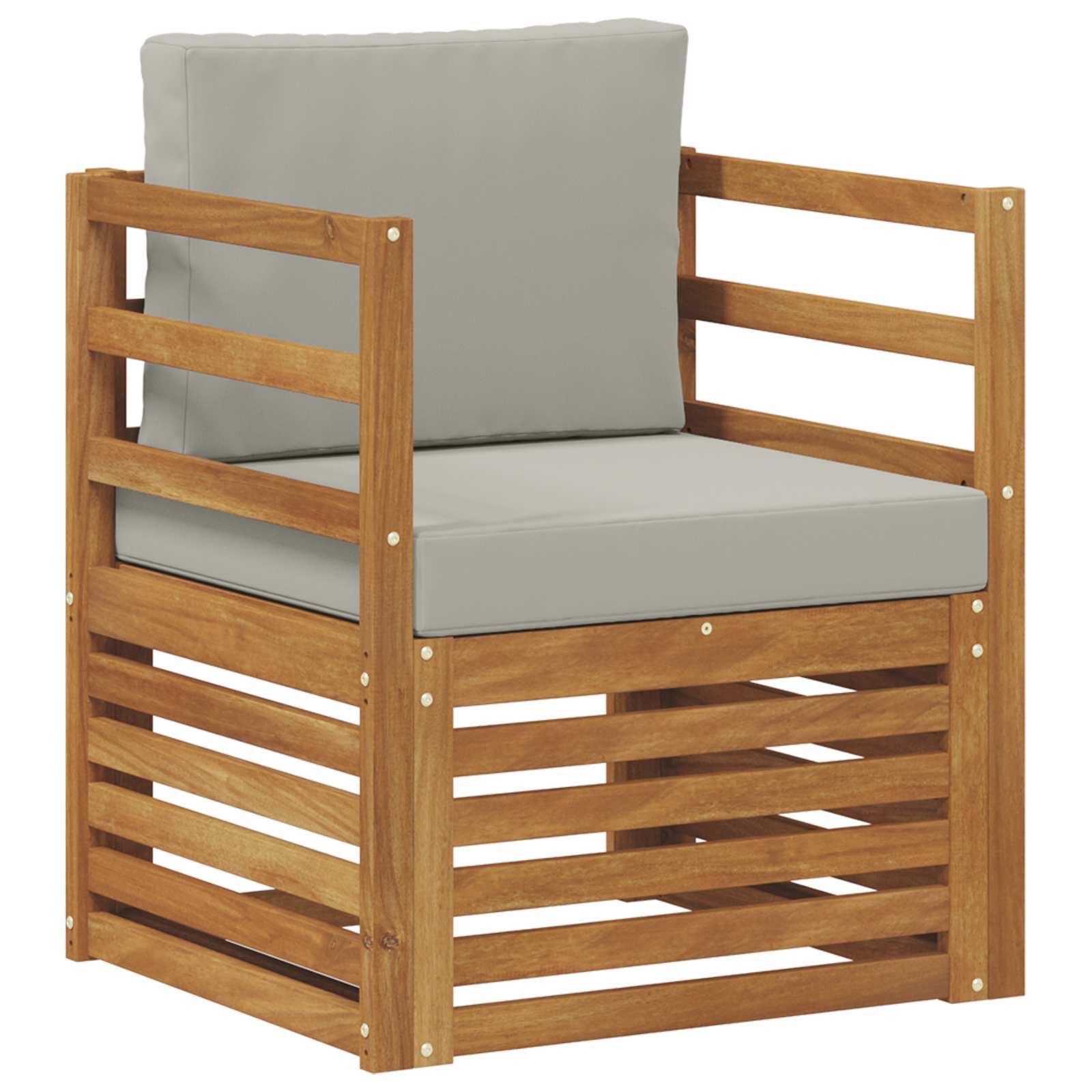 Buiten bankenset met kussen Naturel 67 x 63 x 73 cm