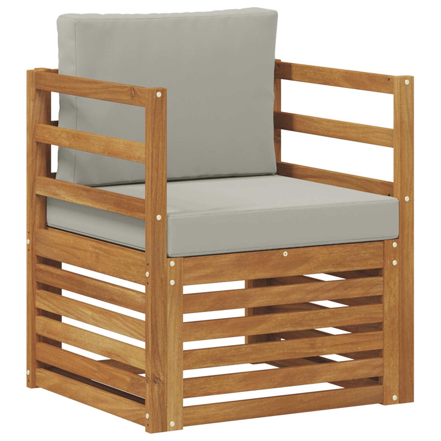 Buiten bankenset met kussen Naturel 67 x 63 x 73 cm
