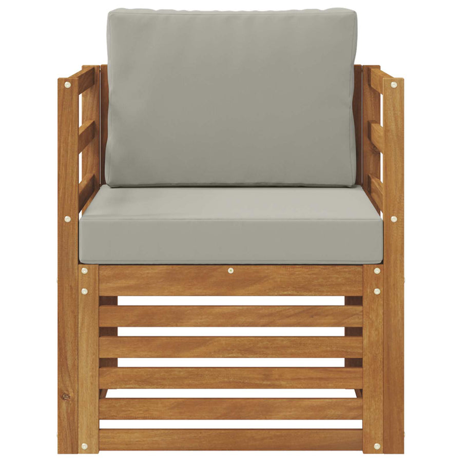 Buiten bankenset met kussen Naturel 67 x 63 x 73 cm