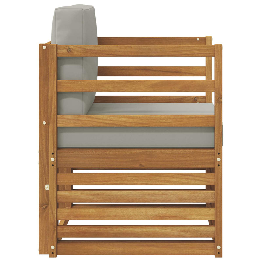 Buiten bankenset met kussen Naturel 67 x 63 x 73 cm