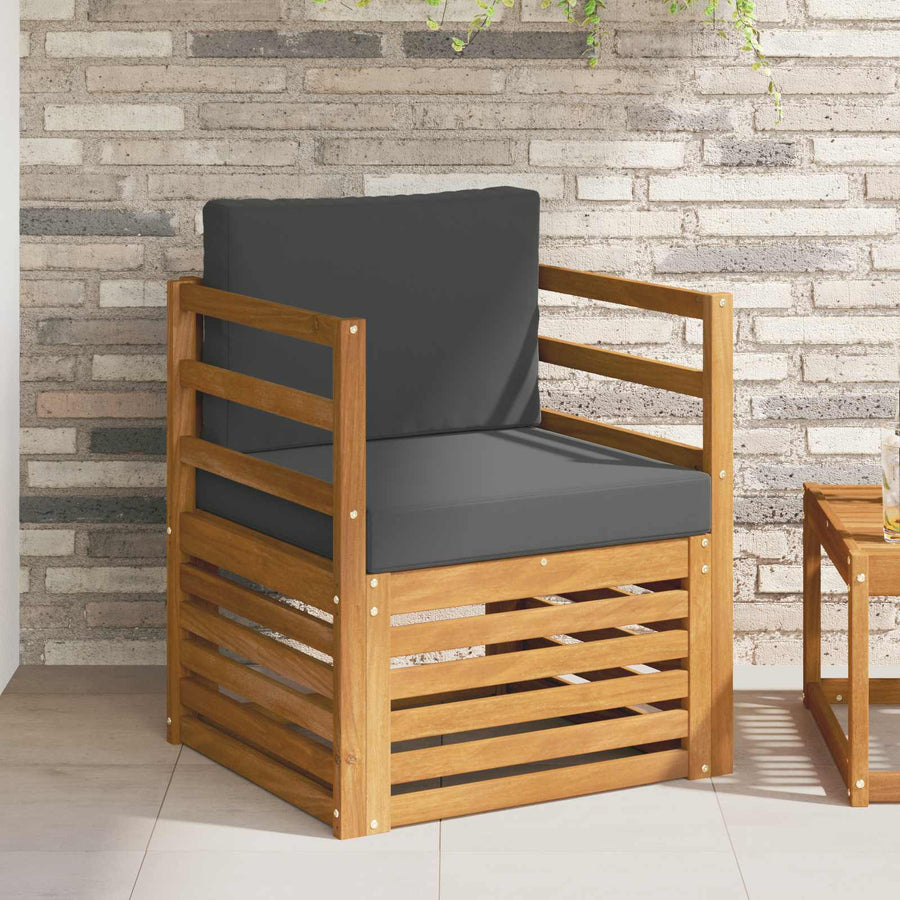 Buiten bankenset met kussen Naturel 67 x 63 x 73 cm