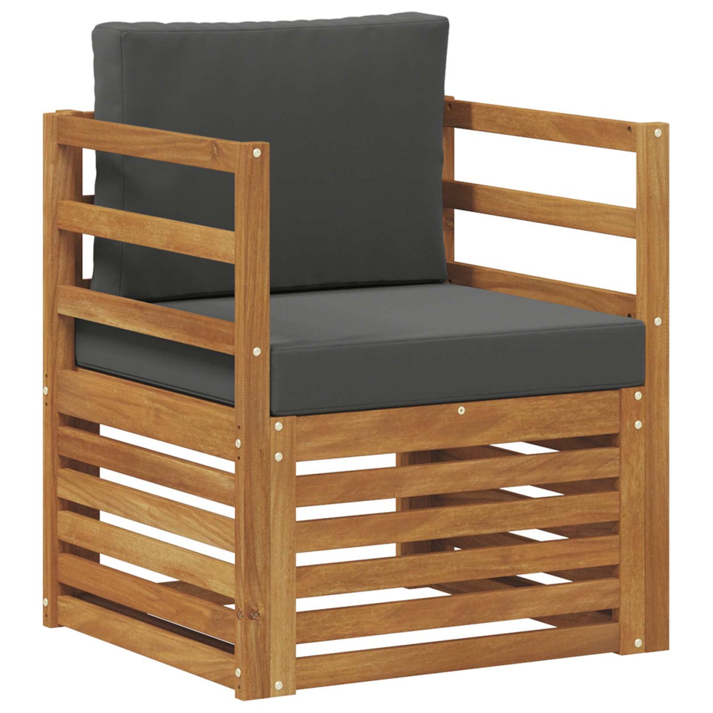 Buiten bankenset met kussen Naturel 67 x 63 x 73 cm