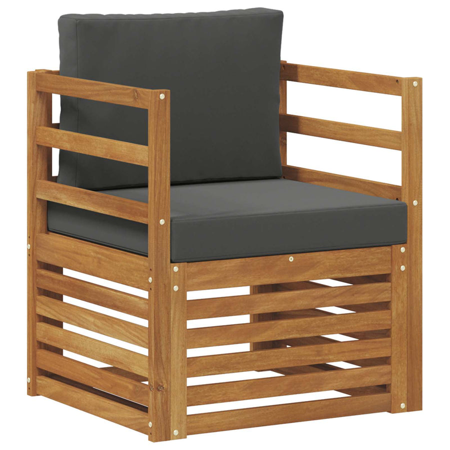 Buiten bankenset met kussen Naturel 67 x 63 x 73 cm