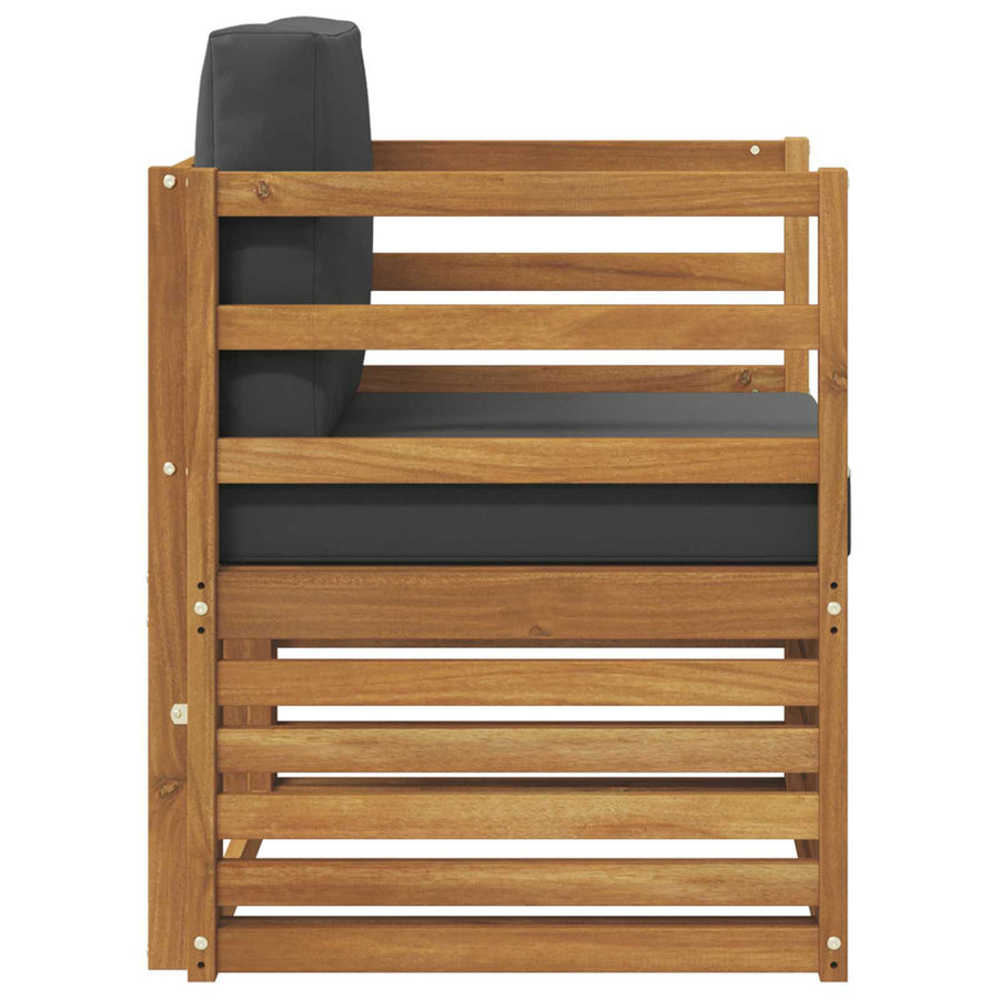 Buiten bankenset met kussen Naturel 67 x 63 x 73 cm