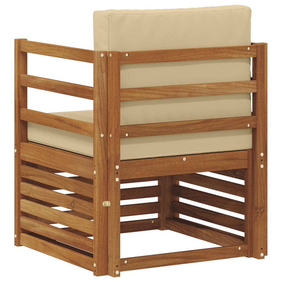Buiten bankenset met kussen Naturel 67 x 63 x 73 cm