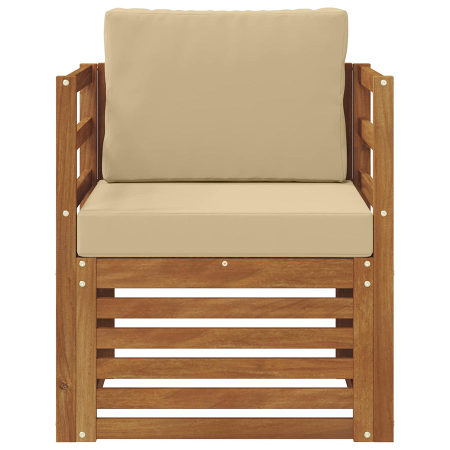Buiten bankenset met kussen Naturel 67 x 63 x 73 cm