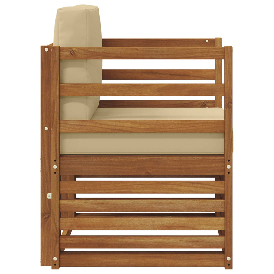 Buiten bankenset met kussen Naturel 67 x 63 x 73 cm