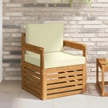 Buiten bankenset met kussen Naturel 71 x 63 x 73 cm