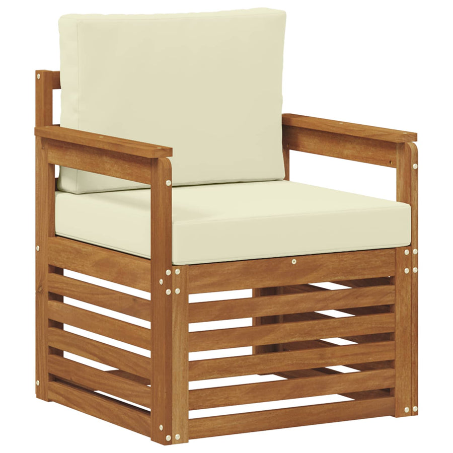 Buiten bankenset met kussen Naturel 71 x 63 x 73 cm
