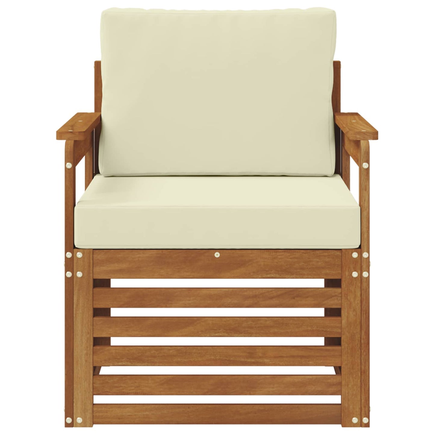 Buiten bankenset met kussen Naturel 71 x 63 x 73 cm
