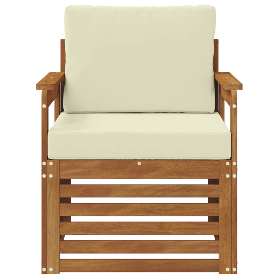 Buiten bankenset met kussen Naturel 71 x 63 x 73 cm