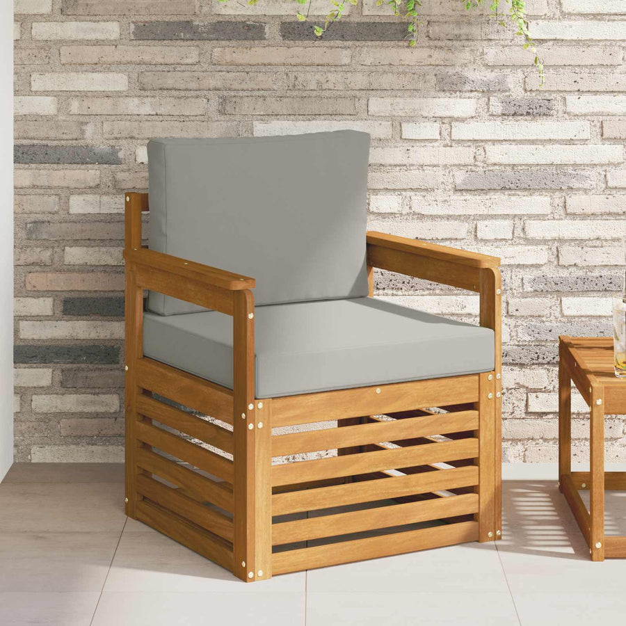Buiten bankenset met kussen Naturel 71 x 63 x 73 cm