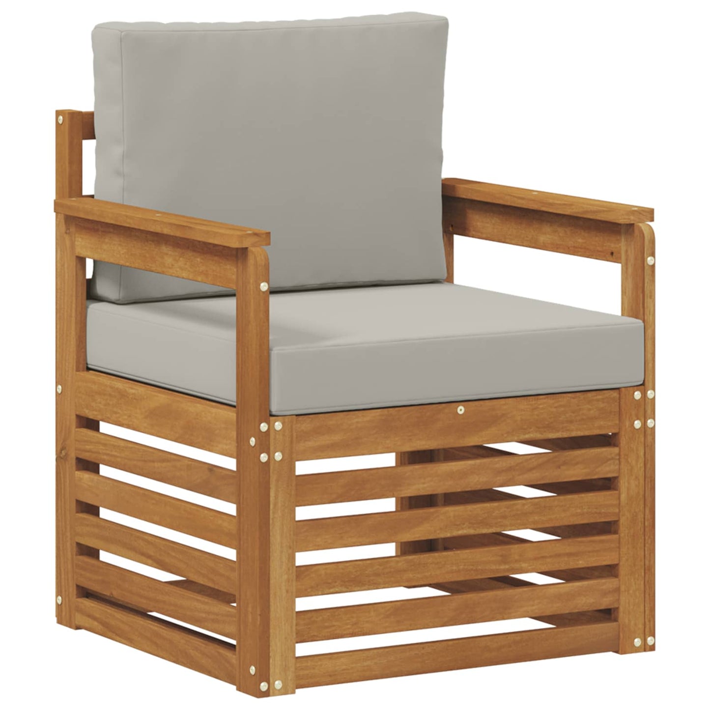 Buiten bankenset met kussen Naturel 71 x 63 x 73 cm