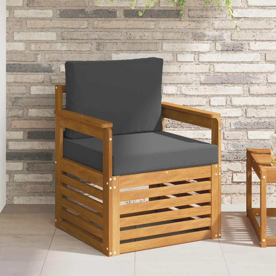 Buiten bankenset met kussen Naturel 71 x 63 x 73 cm
