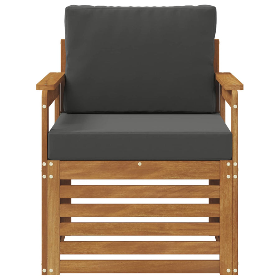 Buiten bankenset met kussen Naturel 71 x 63 x 73 cm