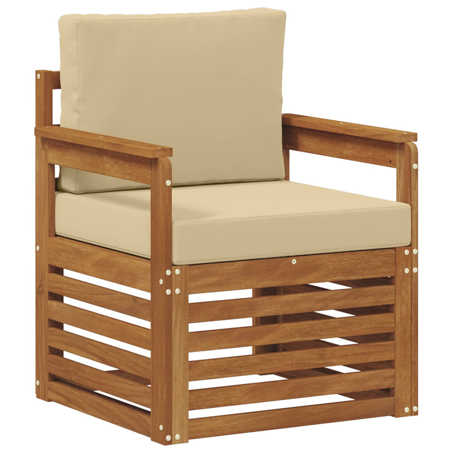 Buiten bankenset met kussen Naturel 71 x 63 x 73 cm