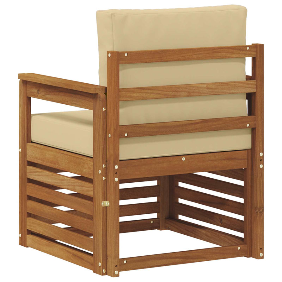 Buiten bankenset met kussen Naturel 71 x 63 x 73 cm